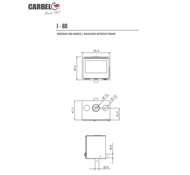 CARBEL Insert panoramique de 60 cm, 4 ventilateurs, 10.7 kW - I 60 THERMIC