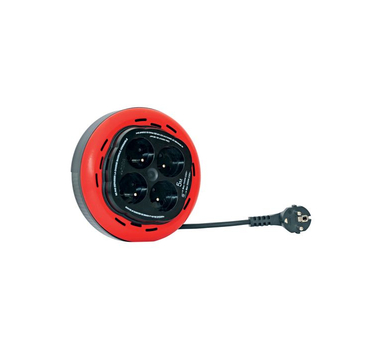 INGELEC Rallonge électrique domestique 4 x 2P + T 5m Rouge - 1734/5