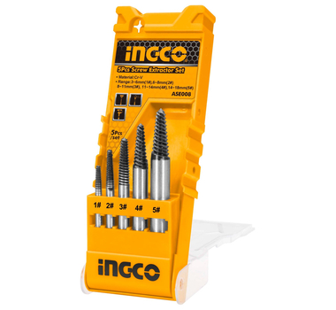 INGCO Jeu 5 PCS extracteurs de vis - ASE008