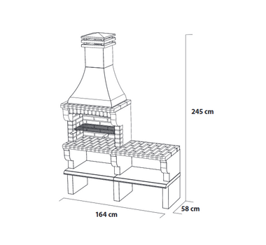 MOVELAR Barbecue Fixe d'extérieur Maipu XL - 3535/2