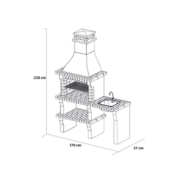 MOVELAR Barbecue Fixe d'extérieur Colorado - M00611