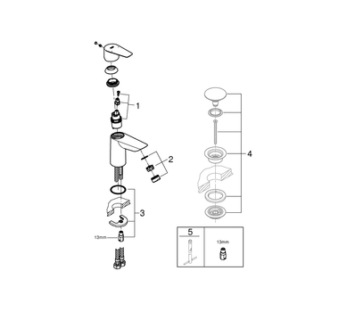 GROHE Mitigeur lavabo Bauedge Taille S - 23330001