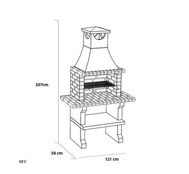 MOVELAR Barbecue Fixe d'extérieur Napoles XL - 3608/2