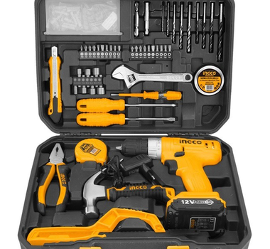 INGCO Coffret visseuse 12v + 127 outils et accessoires - HKTHP11281