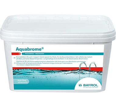 BAYROL Aquabrome Seau de 5 kg de pastilles de brome 20g pour désinfection permanente - 2139338