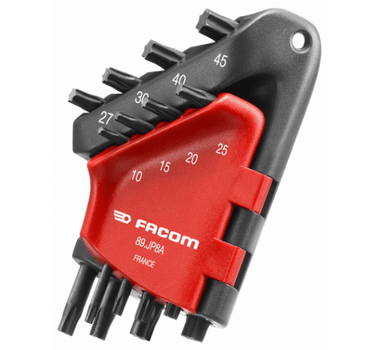 FACOM Jeu de 8 clés mâles coudées Torx de T10 à T45 en étui - 89.JP8A