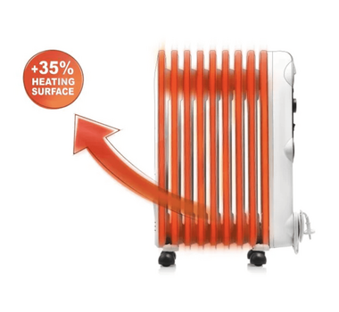 DELONGHI Radiateur à bain d'huile blanc 9 éléments 2000W - TRRS 0920