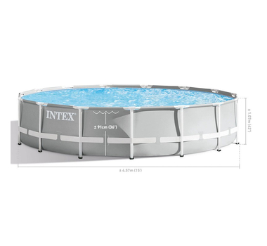 INTEX Piscine Hors sol Prism Frame ronde 4.57 x 1.07 m - 26724NP