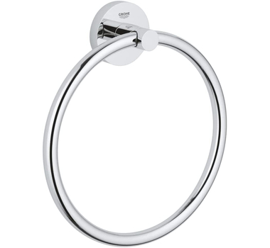 GROHE Essentials Métal 7.48-in. Anneau porte-serviette, Starlight Chrome - 40365001