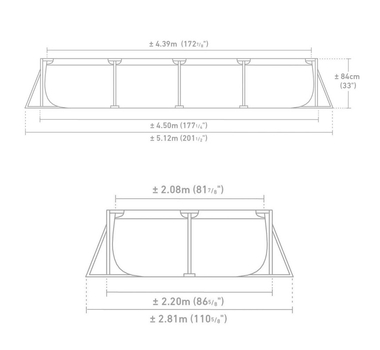 INTEX Piscine tubulaire Hors sol Metal Frame 4,50 x 2,20 x 0,84 m + Épurateur 1,7 m³ - 28274NP