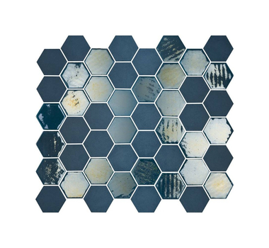 TOGAMA Mosaique hexagonale Sixties bleu tomette 32x27 cm – Paquet 1 m2