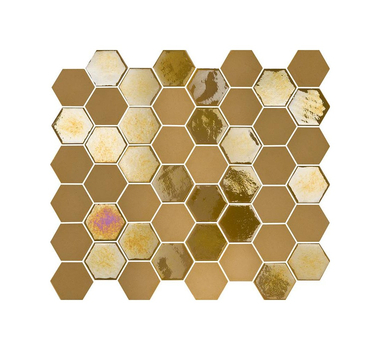 TOGAMA Mosaique hexagonale Sixties jaune moutarde dorée tomette 32x27 cm – Paquet 1 m2