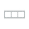 INGELEC Jade Plaque interrupteur Triple Horizon Gris Argent