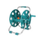 Dévidoir manuel compact Sayim sur pied, tambour vert turquoise, capacité 50 mètres pour tuyau d'arrosage.