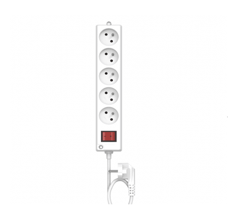 Rallonge multiprise INGELEC 5 prises 2P+T 1,5m blanc - VISIONAIR Maroc